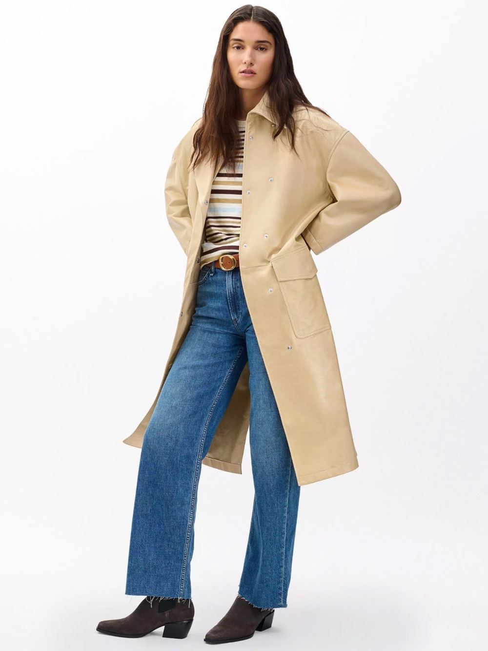 rag & bone Rue Lamb Leather Trench Coat XS Tan NWT Belted